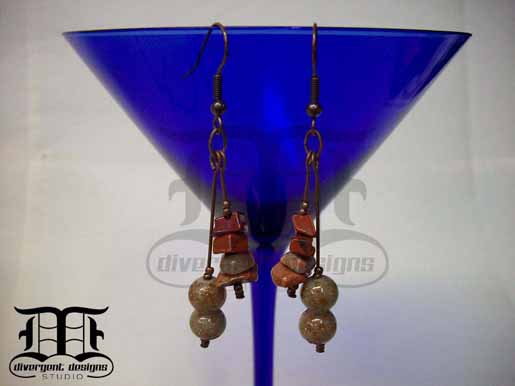 Matching Brecciated Jasper & Copper Earrings